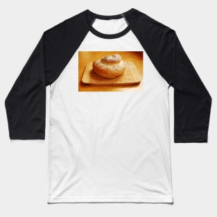 White Swirl Bread Loaf Baseball T-Shirt